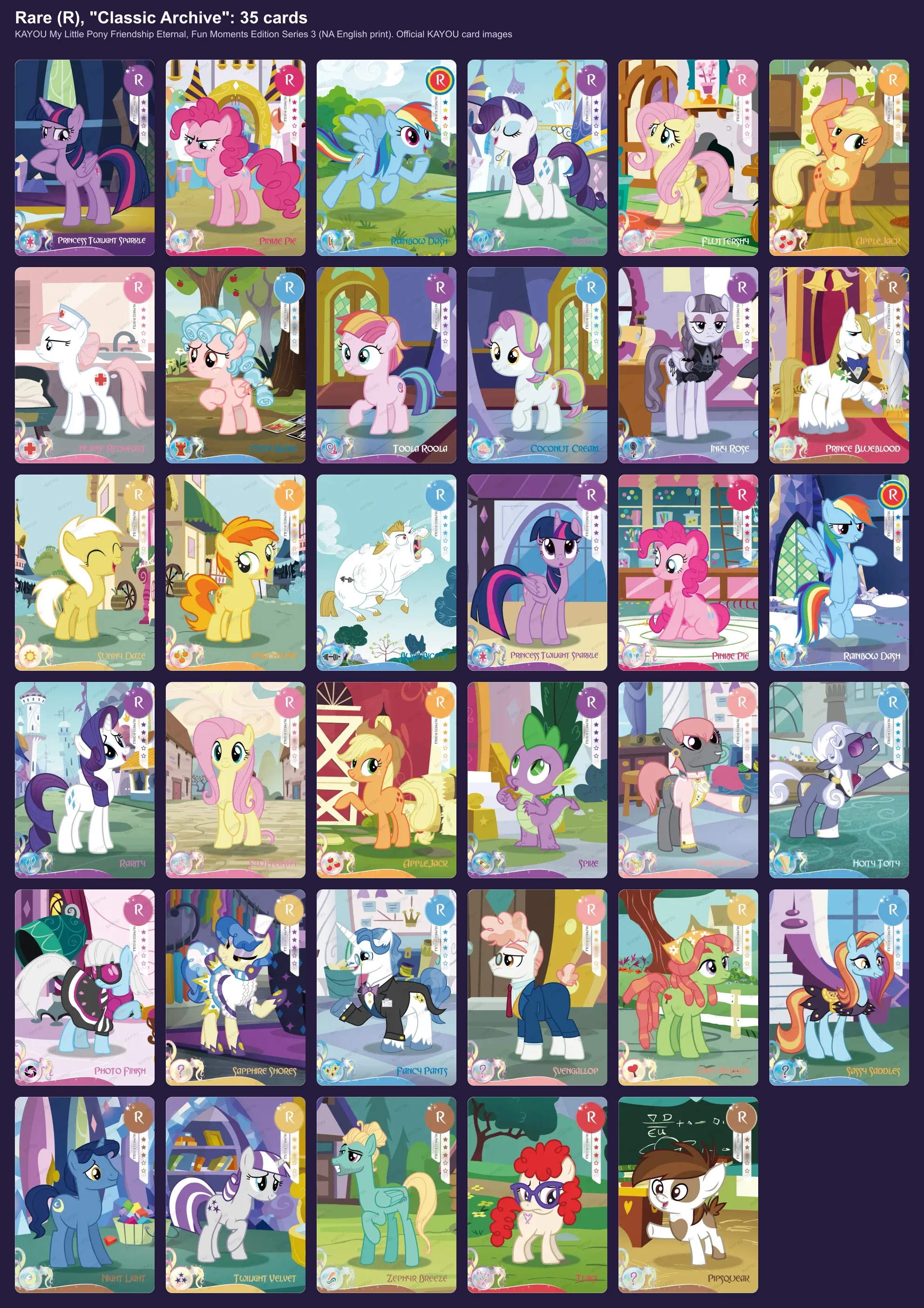 The 35 Rare Classic Archive cards of Fun Moments 3