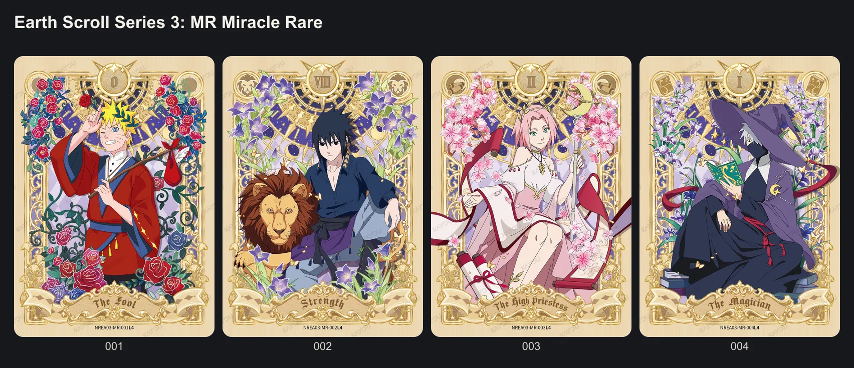 The four MR cards of Earth Scroll Series 3