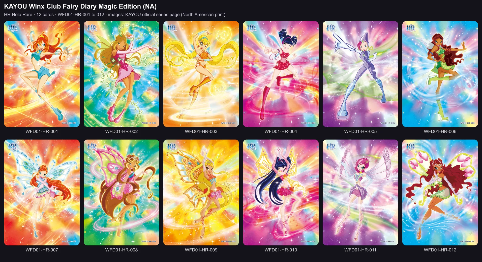 The twelve Holo Rare cards of the Magic Edition