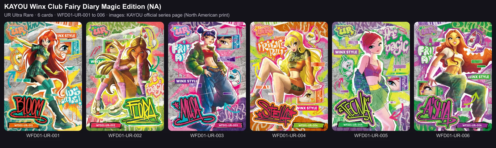 The six Ultra Rare cards of the Magic Edition