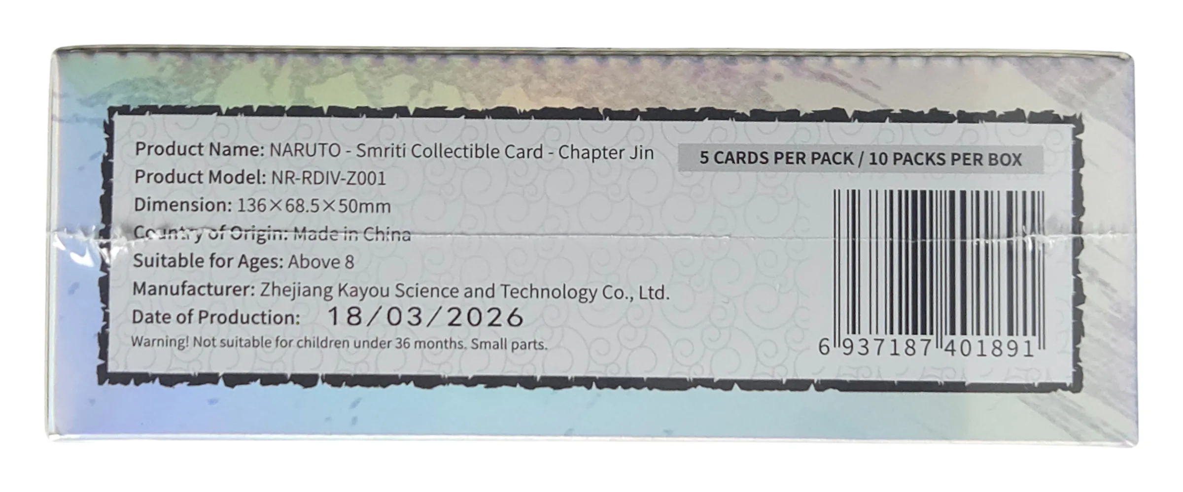 KAYOU Naruto Jin Chapter Series 1 Booster Box (SEA) | 10 Packs of